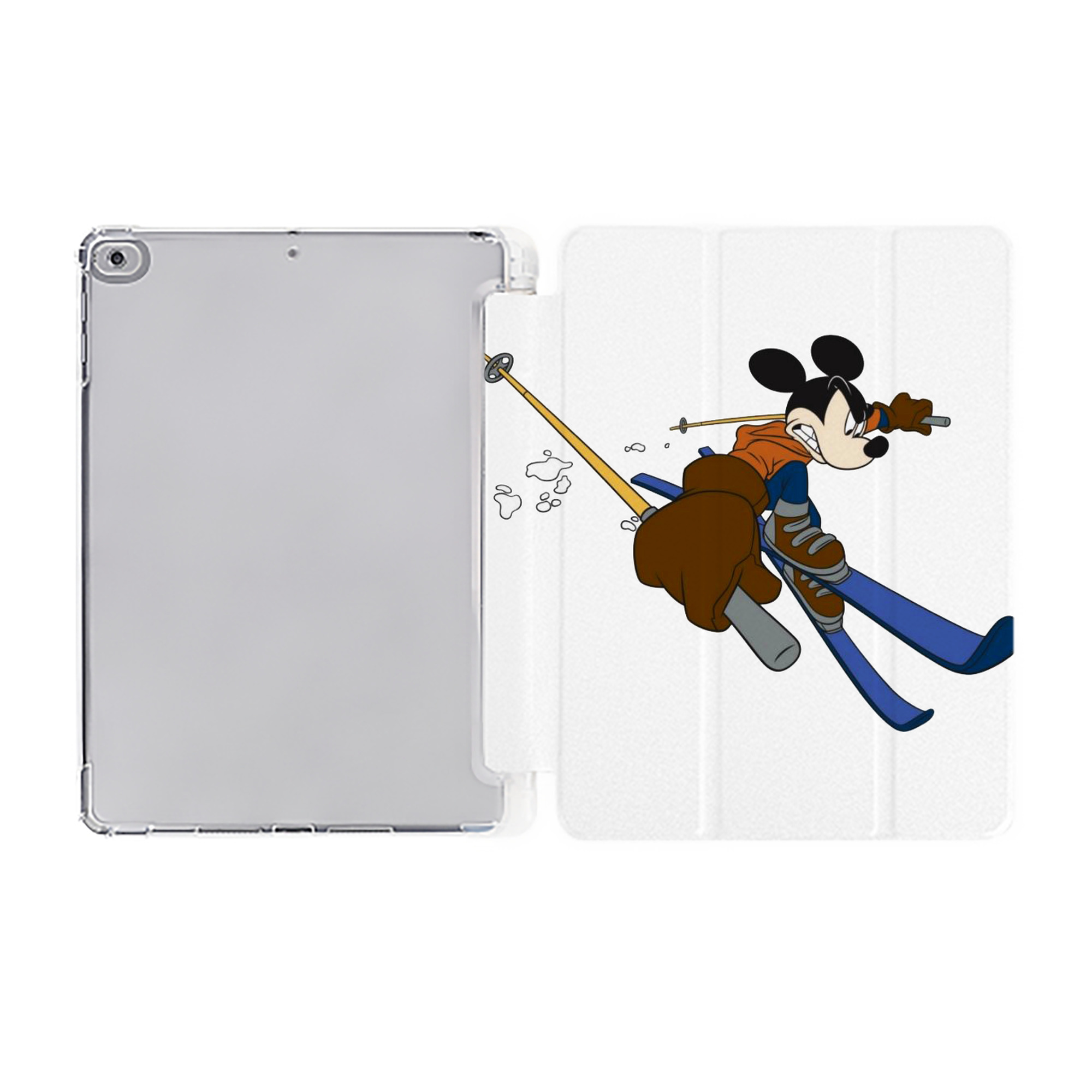 ミッキーマウス Mickey Mouse IPad ケース ペン収納付き 三つ折りスタンド PUレザー×シリコン 対応機種9.5/10.5/10.9インチ